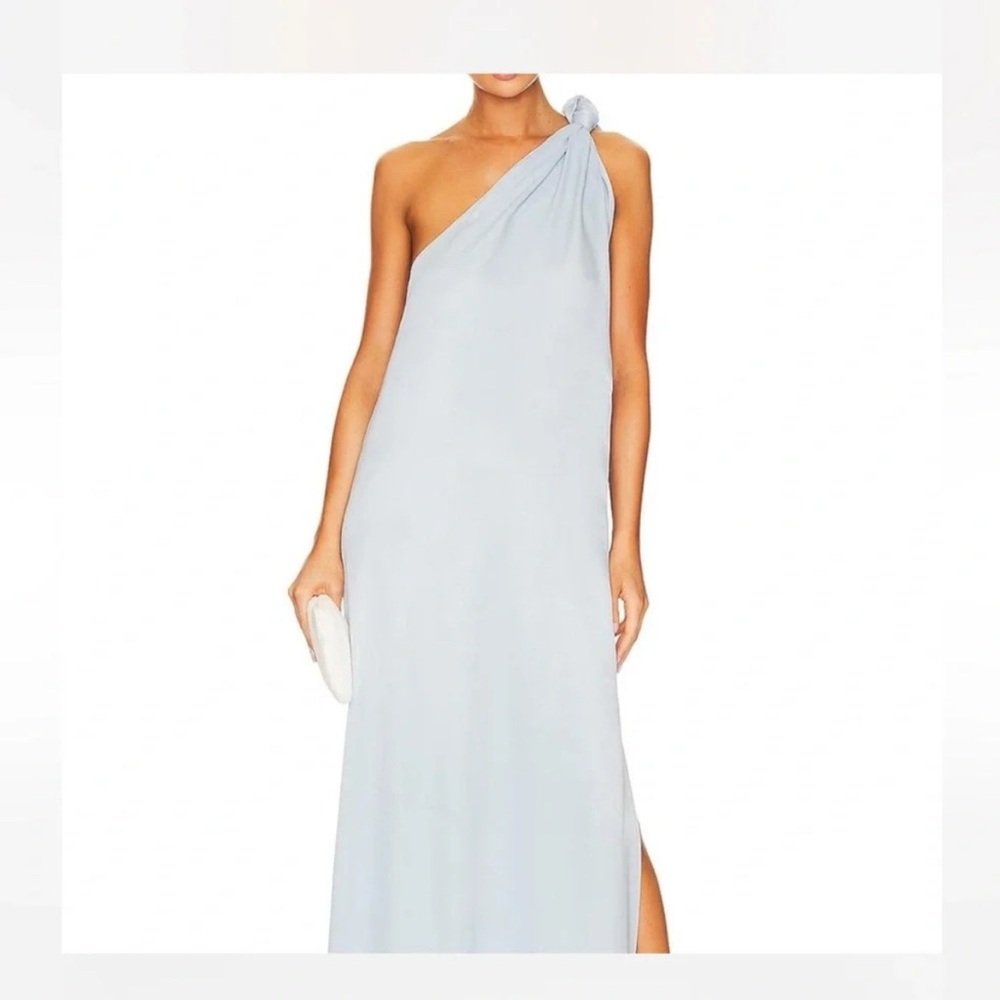 REVOLVE Light Blue One-Shoulder Maxi Dress